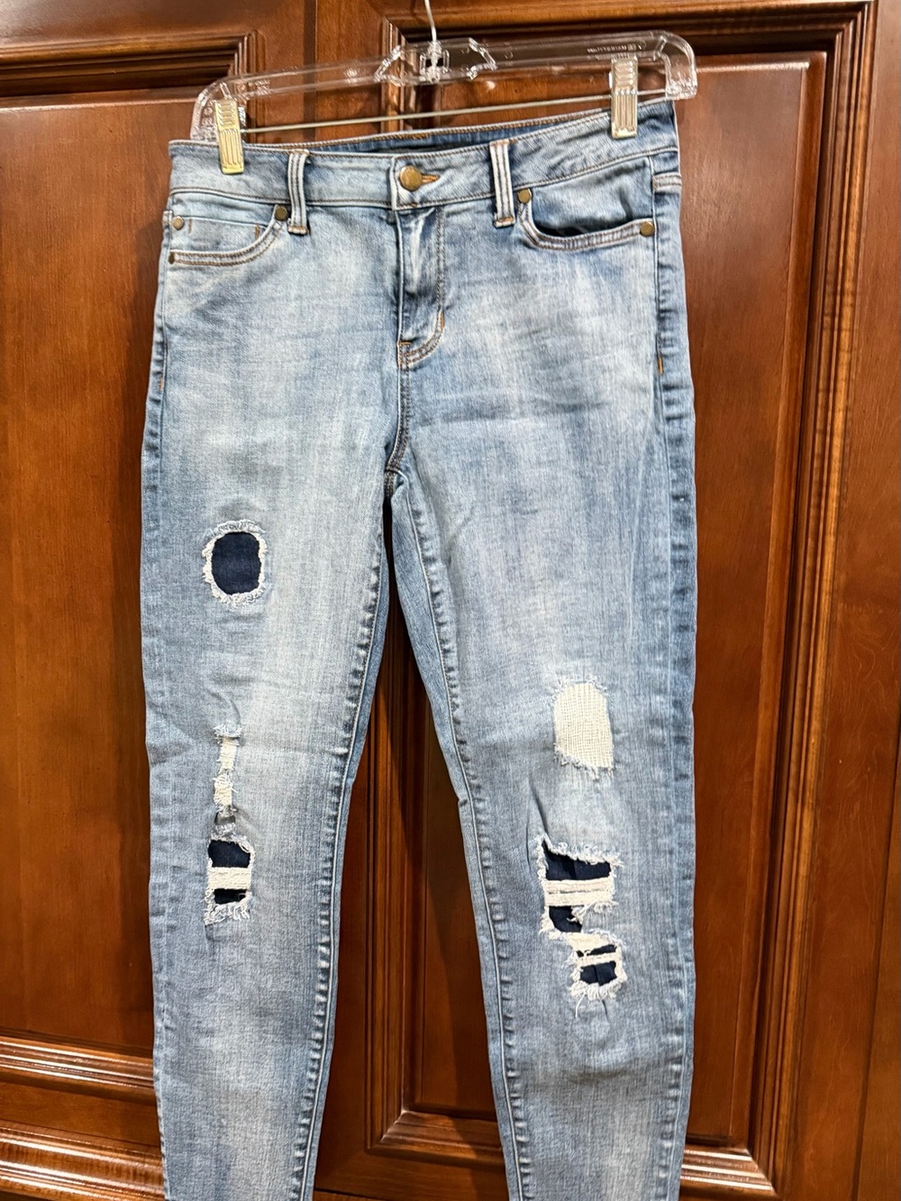 Liverpool Light Wash Distressed Skinny Jeans